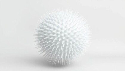 Obraz premium White Spiky Sphere Abstract 3D Ball Geometric Design on Gray Background