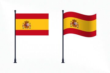 Fototapeta premium Set of Spain Flags Isolated for Independence Day Celebration