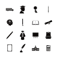 school icons set