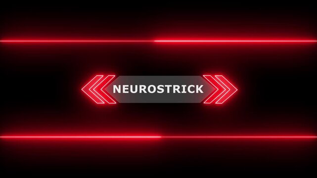 Animation of Callout, HUD UI elements on black color background. Animation of HUD elements with text "Neurostrick". Callout futuristic hud animation digital white tone six pack on the black screen,4K