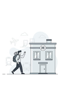 Adventurous Traveler Embarks on Journey, Seeking Lodging and Utilizing Various Transport Options