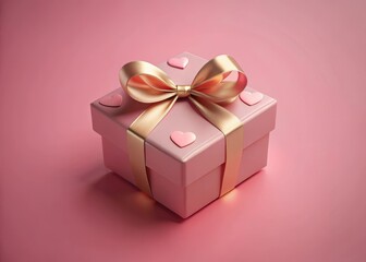Fototapeta premium A lovely gift box on a pink background, perfect for Valentines Day