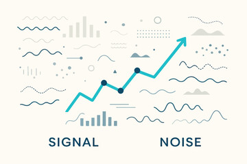Obraz premium Signal Versus Noise Analysis for Business Data Clarity illustration