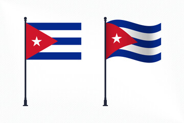 Fototapeta premium Set of Cuba Flags Isolated for Independence Day Celebration