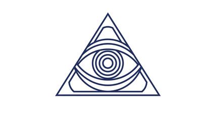 Abstract All Seeing Eye Triangle Line Art Symbol