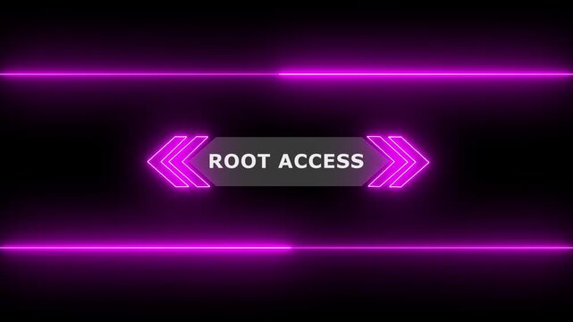 Animation of Callout, HUD UI elements on black color background. Animation of HUD elements with text "Root Access". Callout futuristic hud animation digital white tone six pack on the black screen,4K