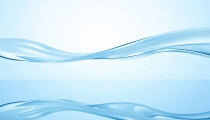 Naklejka premium Abstract Blue Water Wave Background with Smooth Flowing Lines 