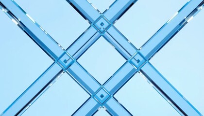 Obraz premium Abstract Blue Glass Geometric Pattern Background with Symmetry 