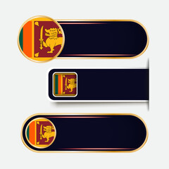 Shiny Sri Lanka Flag Banners Set