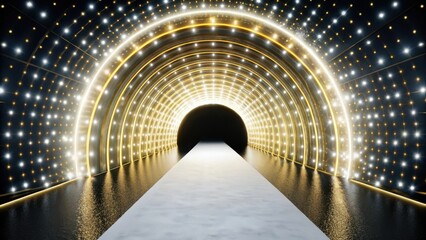 Luminous Pathway Beckons in a Celestial Tunnel of Glowing Light