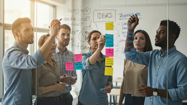 Collaborative Team Brainstorming Session Moving Ideas Forward