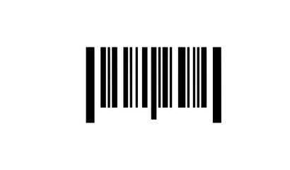 Obraz premium Minimal barcode scan icon black flat vector symbol