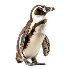 Fototapeta premium Emperor Penguin Isolated on White Background in Clean Wildlife Portrait