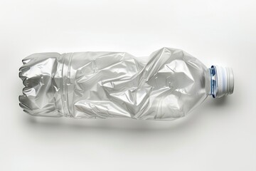 Naklejka premium Crushed plastic bottle aluminium diaper water bottle.