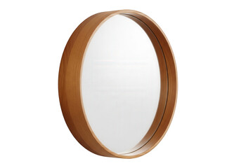 Elegant oval mirror with wooden frame for home decor