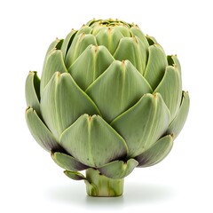 Obraz premium A green artichoke on a white background