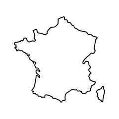 Fototapeta premium France Map Minimal Line Art