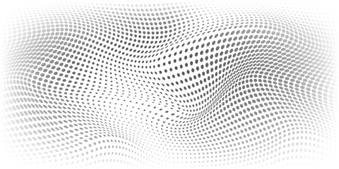 Abstract halftone wave dots background. Futuristic twisted grunge pattern, dots, circles. Vector modern optical pop art texture for poster, business card, cov.eps 10