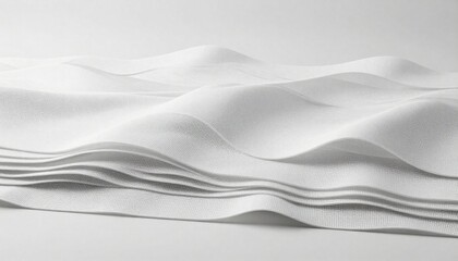 White textured wave landscape abstract 3D render