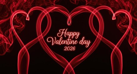 Red Smoke Hearts Happy Valentine Day 2026 love