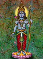 Obraz premium hand drawn digital art of lord rama