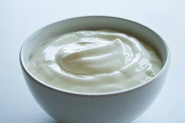 Bowl of white yogurt ceramic food