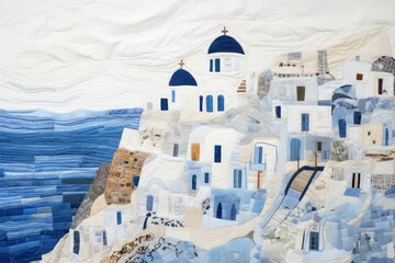 Fototapeta premium Santorini landscape art architecture.