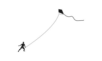 Boy playing kite vector design