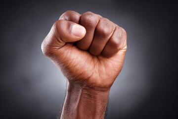 Obraz premium Fist raised to show strength and determination