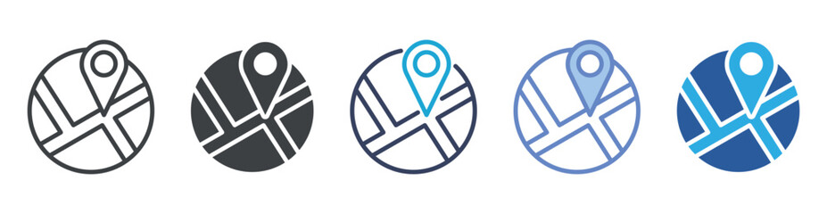 Street Maps icon set multiple style collection © Critical