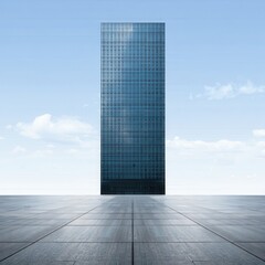 Fototapeta premium Modern Skyscraper Against a Blue Sky