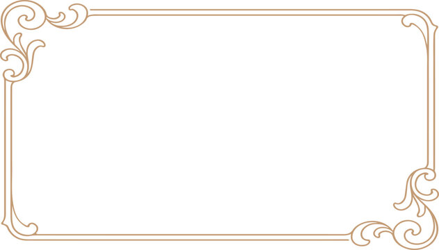 Simple Elegant Gold Line Frame Border For Professional Business Document Header Wedding Invitation Card Decorative Layout