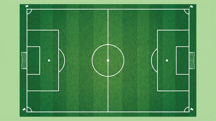 Soccer field with white lines on green grass  sports and recreation