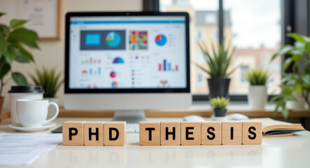 Doctoral PhD thesis writing and dissertation submission for graduate research programs, scholarly manuscript prepared for committee review, defense scheduling and university degree completion