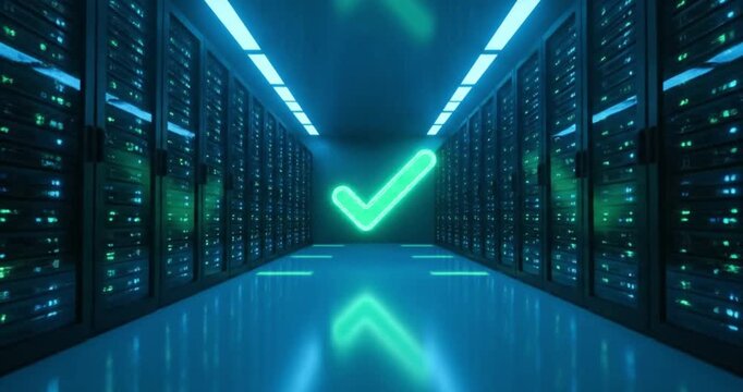 System Recovery Mode in Data Center with Green Status Indicator

