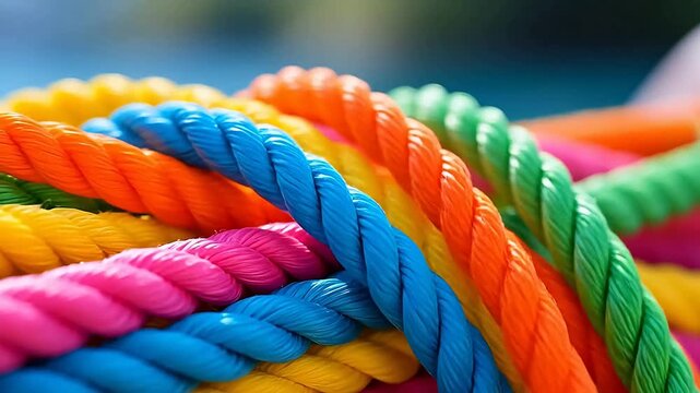 VibrantColorfulRopesonSoftBlurBackground