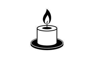 A simple illustration of a candle on a plate