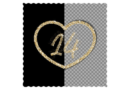 Glitter Number 14 for Valentine&rsquo;s Day