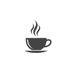 Obraz premium Steaming Coffee Cup Icon on White Background