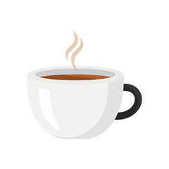 Obraz premium Hot Coffee Cup with Steam - Flat Design Illustration on White Background