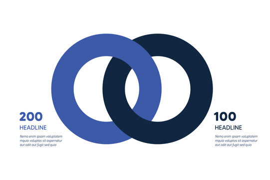 Two Circle Diagram Infographic For Abstract Process Visualization.