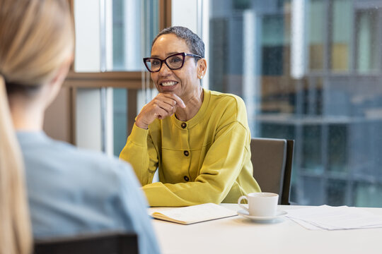 Senior businesswoman in a corporate meeting