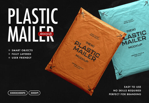 Plastic Mailer Bag Mockup
