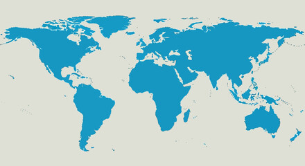 Obraz premium World map illustration on a plain background.