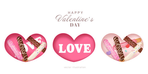 Happy valentine day with Pepero celebration romantic.