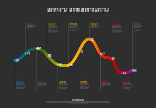Monthly Infographic Timeline Template for Yearly Business Roadmap