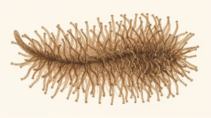 Obraz premium Surreal Pollen Grain and Virus Like Microbe, Vintage Scientific Macro Illustration with Intricate Surface Detail