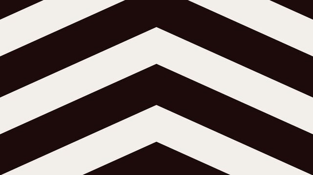 Abstract geometric chevron pattern of alternating dark brown and off-white stripes