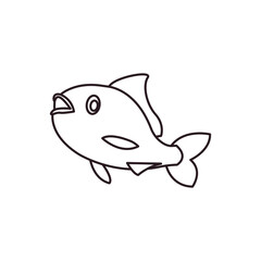 Obraz premium fish emoji symbol sign icon vector illustration isolated flat animal fishing sea 