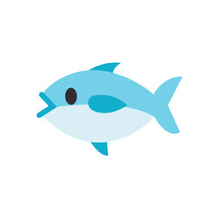 blue fish emoji symbol sign icon vector illustration isolated flat animal fishing sea 